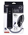 Cordinate 4-Outlet 16-Gauge USB Extension Cord With Surge Protection, 10', Black/White 1 thumbnail image