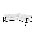 Linon Abilene Aluminum Outdoor Sectional Sofa, 31-1/4”H x 77-1/2”W x 78-1/2”D, White/Black 1 thumbnail image