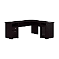 Bush Furniture Cabot 72"W L-Shaped Computer Desk With Storage, Espresso Oak, Standard Delivery 1 thumbnail image
