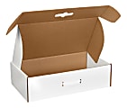Partners Brand Corrugated Carrying Cases, 18 1/4" x 11 3/8" x 4 1/2", White, Bundle of 10