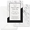 Custom Premium Event Invitations With Envelopes, 5" x 7", Sleek Marble, Box Of 25 Cards