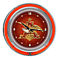 Budweiser A & Eagle® Neon Clock, 14" Diameter, Orange