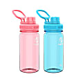 Takeya Tritan Spout Water Bottles, 18 Oz, Breezy Blue/Flutter Pink, Pack Of 2 Bottles