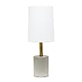 Lalia Home Antique Brass Concrete Table Lamp, 18-1/2"H, White Shade/Cement Base