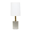 Lalia Home Antique Brass Concrete Table Lamp, 18-1/2"H, White Shade/Cement Base 1 thumbnail image