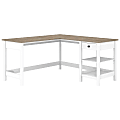 Bush Business Furniture Mayfield 60"W L-Shaped Corner Desk With Storage, Pure White/Shiplap Gray, Standard Delivery 1 thumbnail image