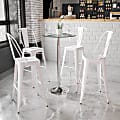 Flash Furniture Round Glass Cocktail Table, 41-3/4"H x 23-3/4"W x 23-3/4"D, Clear/Chrome