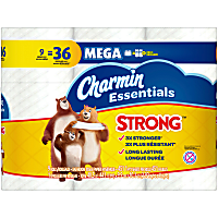 Deals on 9CT Charmin Essentials Strong 1-Ply Mega Roll Toilet Paper