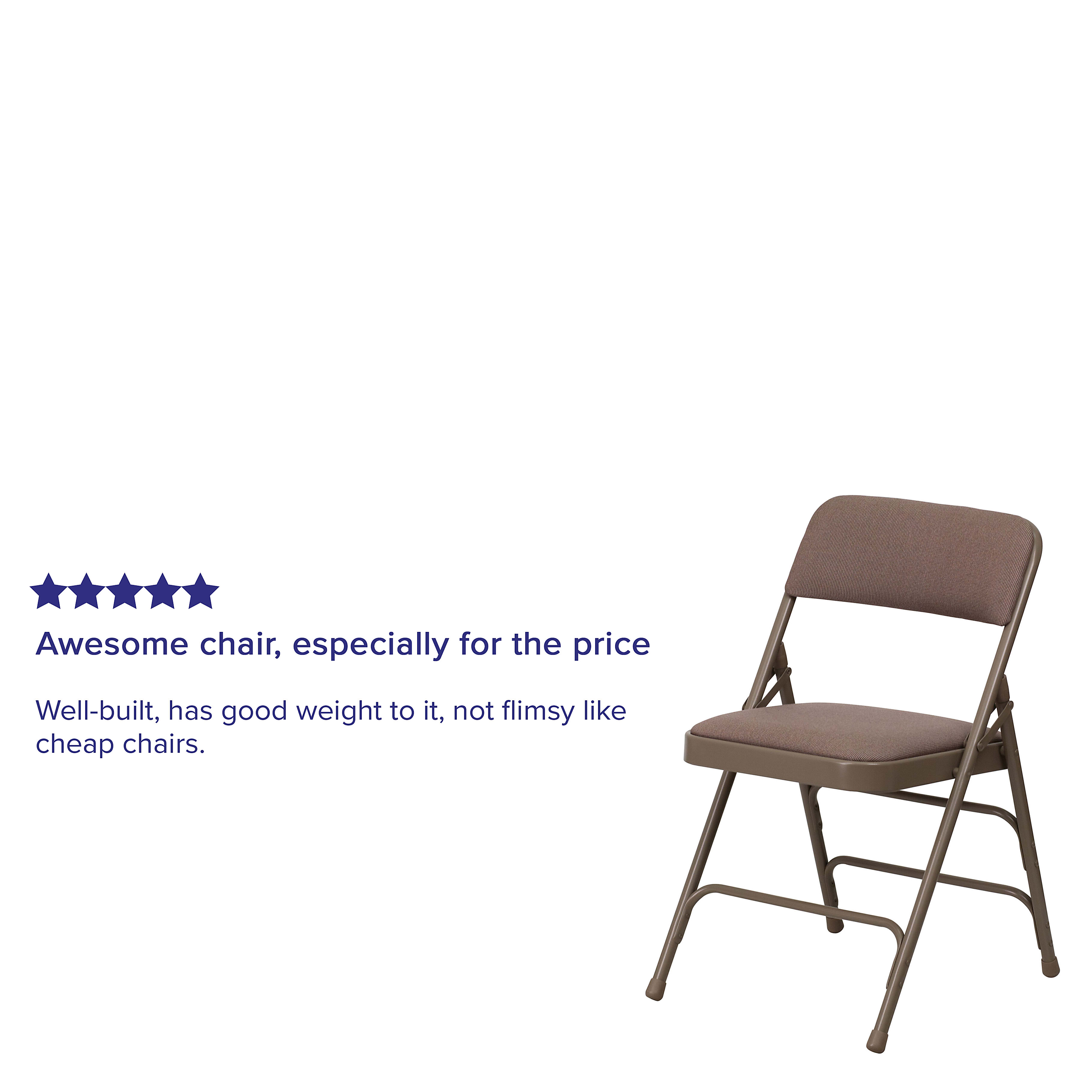 Customer review for a chair highlighting quality.