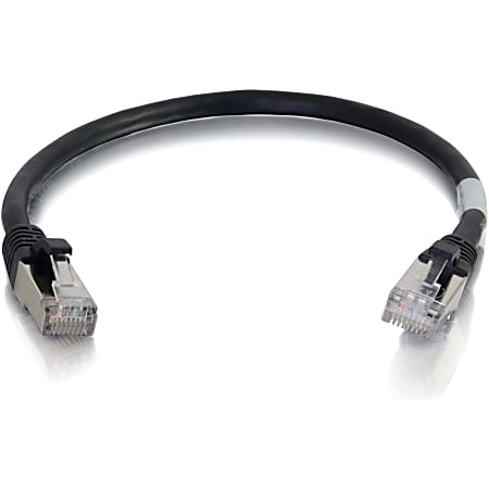 C2G 6in Cat6a Snagless Shielded (STP) Network Patch Cable - Black - Category 6a for Network Device - RJ-45 Male - RJ-45 Male - Shielded - 10GBase-T - 6in - Black