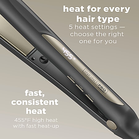 Conair InfinitiPRO Tourmaline Ceramic Flat Iron 1 Dark Gray Office Depot