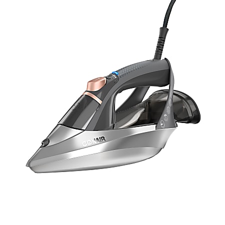 Conair GlideLite Professional Iron With Garment Steamer Technology, Silver/Black