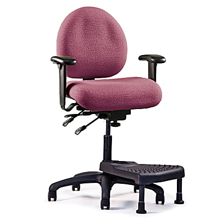 Neutral Posture® E-Series™ Mid-Back Stool With Nextep® Footrest, 40"H x 26"W x 26"D, Burgundy
