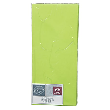 Gartner Studios® #6 3/4 Envelopes, Gummed Seal, Lime, Pack Of 50