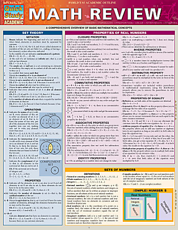 QuickStudy Guide, Math Review
