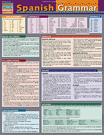 QuickStudy Guide, Spanish Grammar