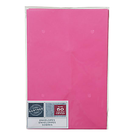 Gartner Studios® Envelopes, A9, Gummed Seal, Pink, Pack Of 50