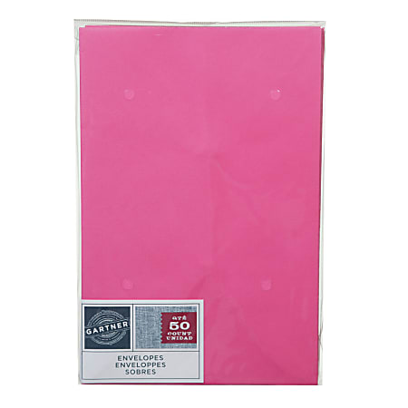 Gartner Studios® Envelopes, A9, Gummed Seal, Pink, Pack