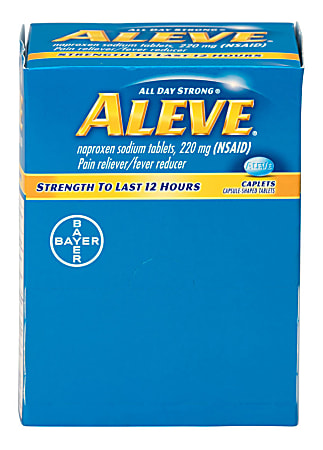 Aleve® Pain Reliever Tablets, 1 Tablet Per Packet, Box Of 50 Packets