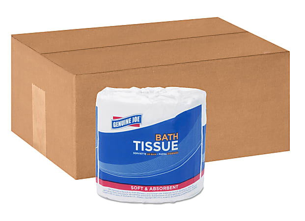 Genuine Joe 2-ply Bath Tissue - 2 Ply - 4.50" x 3" - 500 Sheets/Roll - White - Fiber - For Bathroom