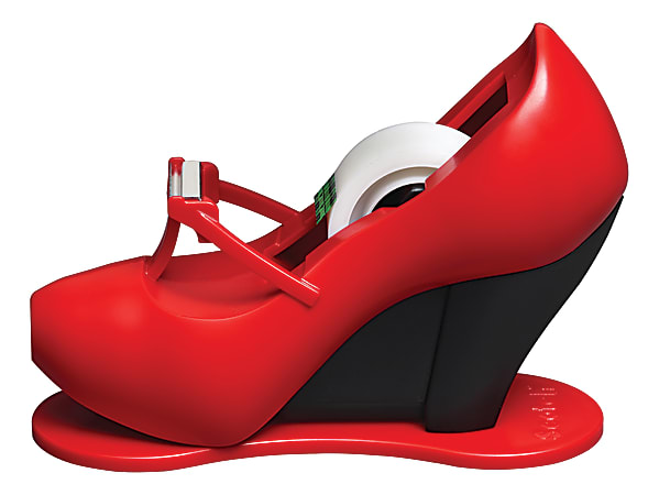 Red shoe store tape dispenser