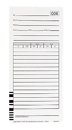 Acroprint Weekly Time Cards For Acroprint ES1000 Atomic Totalizing Payroll Recorder , 10" x 4", Beige, Pack Of 100