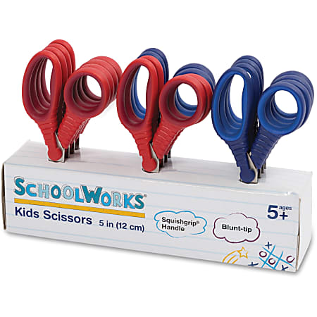 Fiskars Schoolworks 5 Kids Scissors Classpack 5 Overall Length LeftRight  Stainless Steel Blunted Tip Assorted 12 Set - Office Depot
