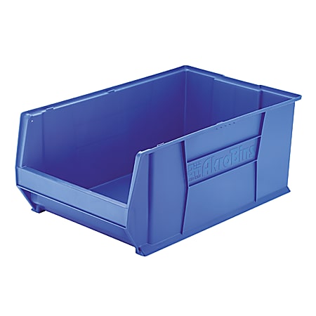 Akro Mils Heavy Duty Stackable Storage Bin Medium Size 12 x 16 410 x 29 310  Blue - Office Depot