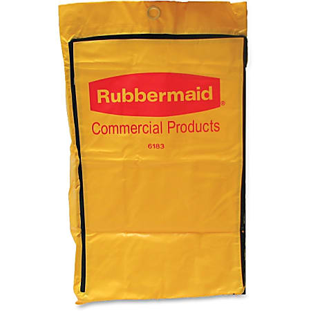 Rubbermaid Commercial Cleaning Cart Replacement Bag - 20.15 gal - 10.50" Width x 17.20" Length - Yellow - Vinyl - 1Each - Janitorial Cart