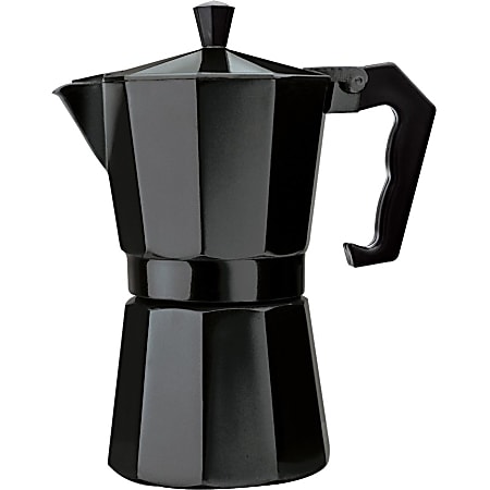 Primula 6 Cup Aluminum Stovetop Espresso Maker - Black - 12 fl oz 12.40" Length 8.66" Width Coffee Pot - Cast Aluminum