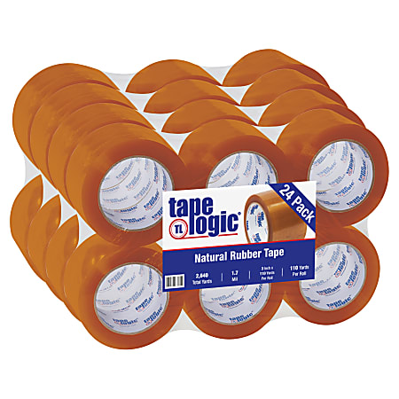 Tape Logic® #57 Natural Rubber Tape, 3" x 110 Yd., Clear, Case Of 24
