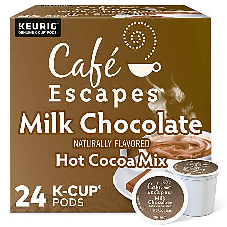 Cafe Escapes Caf Escapes Milk Chocolate Hot Cocoa Single Serve K Cup , Box Of 24