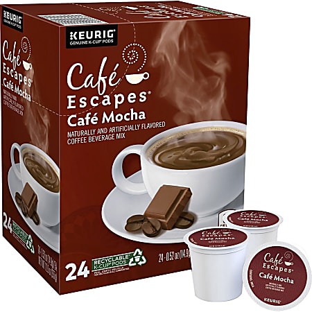 Cafe Escapes™ Single-Serve Coffee K-Cup® Pods, Cafe Mocha, Carton Of 24