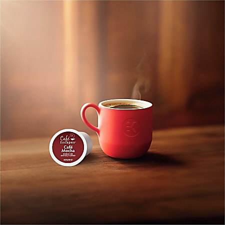 Cafe Escapes Single Serve Coffee K Cup Pods Cafe Mocha Carton Of