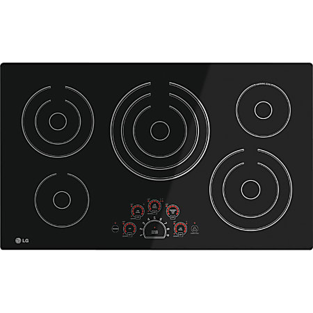 LG LCE3610SB Electric Cooktop - 5 Cooking Element(s) Gas Element - 3000 W Electric Element - Glass Ceramic Cooktop - Black