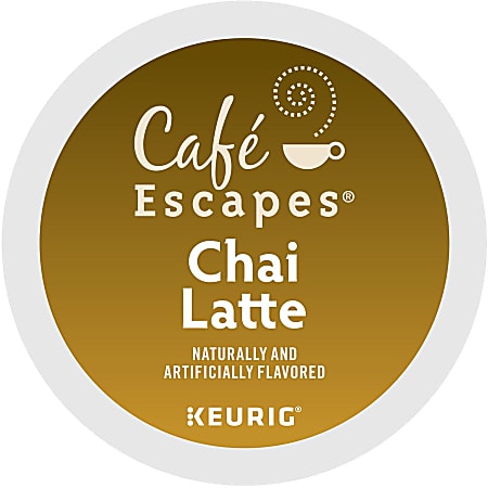 Cafe Escapes Single Serve K Cup Pods Chai Latte Coffee Carton Of