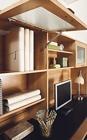 Realspace Magellan Hutch For CornerL Desk Honey Maple - Office Depot