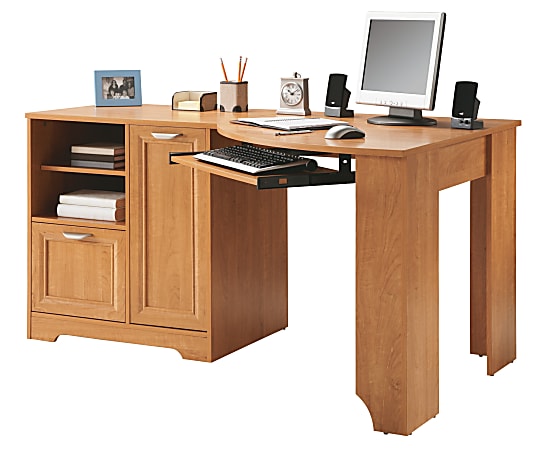 Realspace® Magellan 60"W Corner Desk, Honey Maple