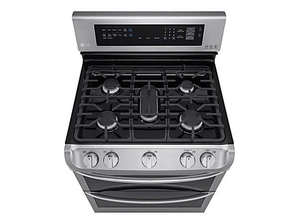 LG 6.9 cu. ft. Gas Double Oven Range with ProBake Convection 30 Stainless  Steel - Office Depot