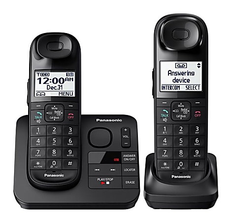 Panasonic® DECT 6.0 Cordless Phone With Answering Machine And 2 Handsets, KX-TGL432B