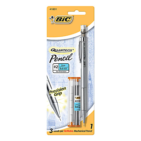 BIC® Quantech Mechanical Pencil, 0.5 mm, Silver Barrel