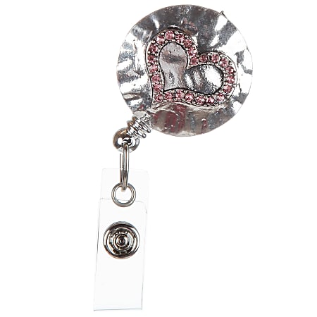 ID Avenue Fashion Badge Reel, 32", Hammered Heart