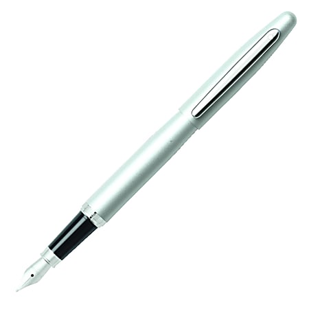 Sheaffer® VFM Fountain Pen, Medium Point, 0.76 mm, Silver Barrel, Black Ink