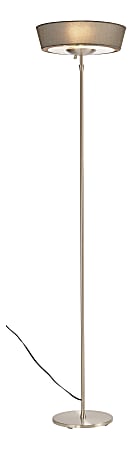 Adesso® Harper 300W Torchiere Floor Lamp, 71"H, Gray Shade/Steel Base