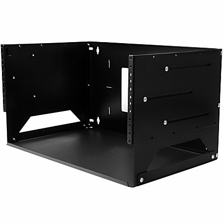 StarTech.com 4U Wallmount Server Rack with Built-in Shelf - Solid Steel - Adjustable Depth 12in to 18in - Mount your server network and telecom devices to the wall while storing your non-rackmountable equipment on the built-in shelf