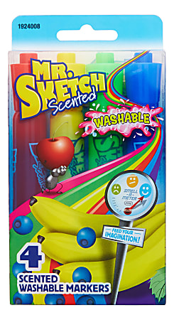 Mr. Sketch Movie Night Scented Markers Chisel Tip Assorted Colors Pack Of 6  - Office Depot