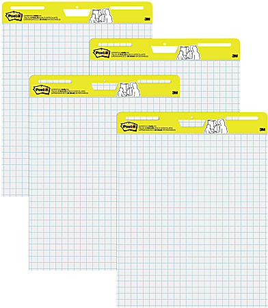 Post-it Super Sticky Easel Pad, With 1 Grid Lines, 25 x 30, White, Pad  Of 30 Sheets