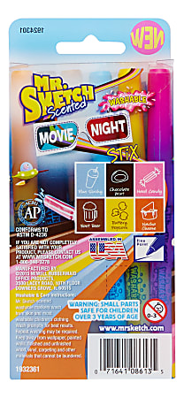  Mr. Sketch Scented Washable Markers - Movie Night - Stix - 6  Color Set