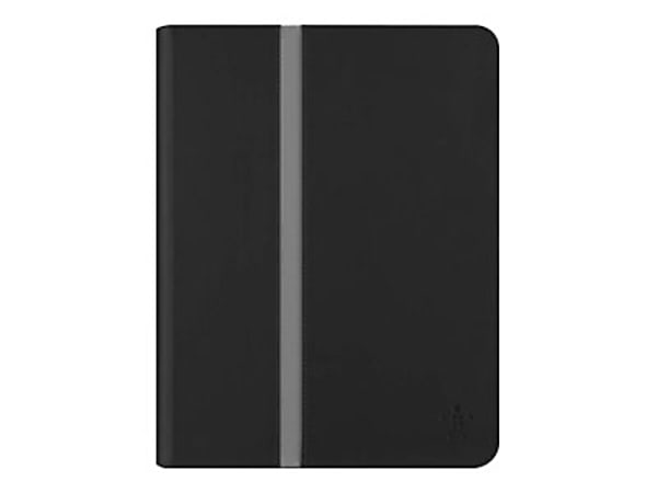 Belkin Stripe Carrying Case (Folio) 10" iPad Air - Blacktop - Water Resistant, Scratch Resistant Screen Protector, Slip Resistant Interior, Spill Resistant, Dirt Resistant - Silicone, Suede Interior, MicroFiber Interior, Velvet Interior - Textured