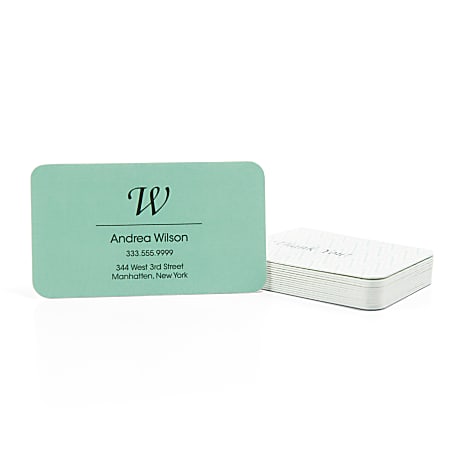 Full-Color Luxury Heavyweight Business Cards, White Core, Round